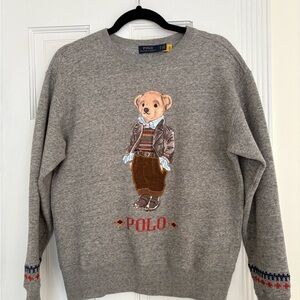 Ralph Lauren Polo Gray Bear Sweatshirt Size XS